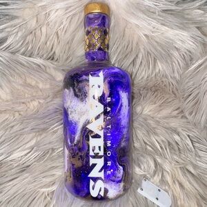 Hand made Baltimore Ravens Light Up Bottle. One of a kind. Great Christmas gift!